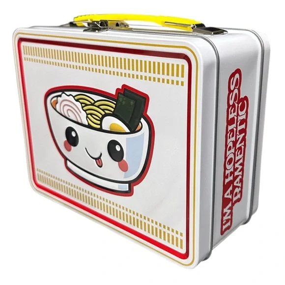 Kawaii Ramen Noodle Bowl Embossed Tin Lunch Box - Collectible